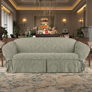 Offre Spéciale <span class=keywords><strong>3</strong></span> places Advanced Luxury 3D Jacquard Damask Design Floral Sofa Slipcover Housse de protection - Product Image 1