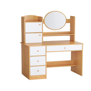Table de maquillage moderne et brillante pour chambre à coucher et salon, avec miroir à LED, panneau MDF, chaise à dossier, grande capacité de rangement, <span class=keywords><strong>tiroirs</strong></span> - Product Image 4