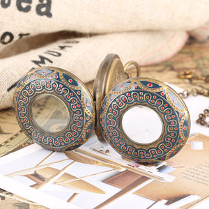 الفاخرة النحاس النقي الميكانيكية ساعة جيب الرجال العتيقة ساعة جيب الهدايا سلسلة الأرقام الرومانية توربيون آلية ساعة - Product Image 5