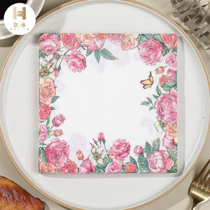 Hanlin Printed Napkins 330mm Square Butterfly Floral Design Disposable Paper Towels For Party Table Decorations - Product Image 1