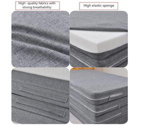 Materasso pieghevole <span class=keywords><strong>spugna</strong></span> alta elastica 4-Fold tappetino in schiuma con manico lavabile fodera traspirante adatta per viaggi in campeggio personalizzato - Product Image 4