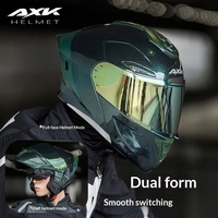Casque de moto certifié 3C/DOT/GB811-2022A, à visière rabattable, double visière, design bleu caméléon, toutes saisons, taille universelle pour hommes et femmes
