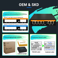TiNCAM 4-Port 100M RJ45 24V Nicht-Standard Passiver PoE-Switch für CCTV und NVR 250m Produkt auf Lager Ethernet PoE Netzwerk-Switch