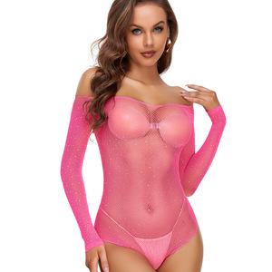 Body en nylon grande taille, style <span class=keywords><strong>bikini</strong></span>, ODM, transfrontalier Europe-Amérique, en maille brillante et sexy, avec strass estampés à chaud, haut en maille à découpes, style audacieux - Product Image 4