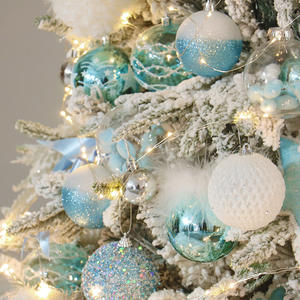 Colgantes de árboles de Navidad 95 piezas en 1 bolas de PET de malla pintadas en azul para decoración de Navidad - Product Image 4