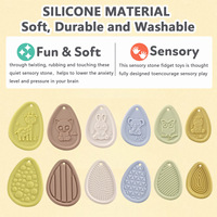 Juguete Sensorial Interactivo Educativo Transfronterizo, Piedra Antiestrés para Niños, Juguete para Apretar de Silicona con Textura Suave, Piedra para la Ansiedad