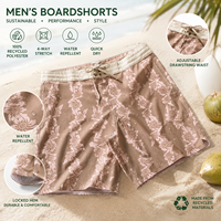 Shorts de bain YILONG pour hommes à imprimé floral, séchage rapide, taille plate, cordon de serrage, pour la plage