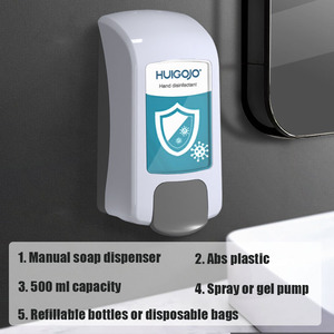 Dispensador de Jabón Manual para Montar en la Pared, de ABS Resistente, Personalizado, Comercial, para Desinfectante de Manos, 450 ml - Product Image 2