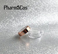 Pot à paillettes 5g multicolore avec bordure décorative, personnalisable avec autocollant logo, idéal pour l'emballage cosmétique commercial