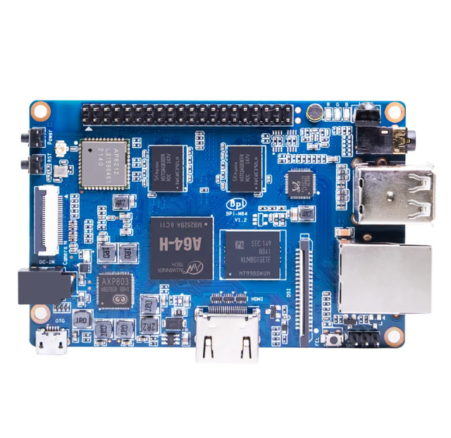 Banana Pi BPI M64 Single Board Computer with Allwinner A64 Chip Design 2GB DDR3 RAM 8G EMMC Support Android and Linux System
