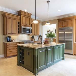 Armoires de cuisine contemporaines avec système d'ouverture/fermeture automatique au toucher, quincaillerie de cuisine moderne, y compris des accessoires de glissière de tiroir - Product Image 4