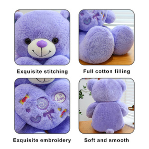 Custom <b>Pink</b> Purple Heart-shaped Teddy <b>Bear</b> Plush Toy love White Beige <b>Bears</b> Stuffed Animal Dolls Valentine's Day Large Pillow - Product Image 6