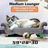 Griffoir pour chat de style européen 2 en 1 avec lit pour chat en carton ondulé remplaçable, panneau de densité robuste pour chats d'intérieur