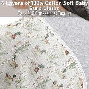 Serviettes de bain pour bébé personnalisables, respirantes, multi-couches, respectueuses de la peau, en mousseline, 100% <span class=keywords><strong>coton</strong></span> biologique, tissu crêpe pour bébé - Product Image 2