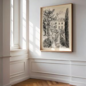 Tranh trang trí sân vườn kiểu Pháp cổ điển Tranh trang trí lớn Tranh treo tường Nghệ thuật kiến ​​trúc Phác thảo tối giản Tranh trang trí thực vật - Product Image 6