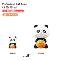Figurine de panda porte-bonheur en résine solide, tête oscillante, statue de panda mignonne pour bureau, voiture, charme porte-bonheur chinois, cadeaux