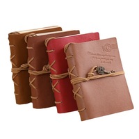 Carnet de voyage vintage transfrontalier fait main en similicuir, grand format, personnalisable, avec sangle créative, papier kraft, format B6, cadeau