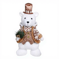 Nouvelle Arrivée SOTE : Ours Coloré de Noël Marron, Bleu, Rouge, Doux et Adorable avec Nœud Papillon, Poupée en Fibre de Coton de 36 CM avec Chapeau Haut-de-forme