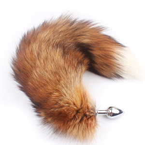Tapón <span class=keywords><strong>Anal</strong></span> de Acero con Cola de Zorro, Juguete Sexual <span class=keywords><strong>Anal</strong></span> con Cola de Zorro Roja Grande - Product Image 5