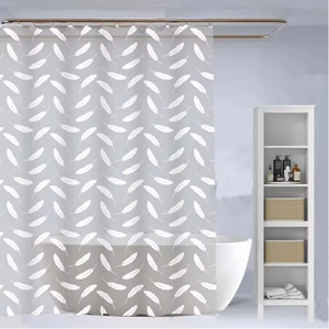 <span class=keywords><strong>Rideau</strong></span> <span class=keywords><strong>de</strong></span> <span class=keywords><strong>douche</strong></span> en tissu uni imprimé <span class=keywords><strong>avec</strong></span> logo personnalisé <span class=keywords><strong>avec</strong></span> doublure transparente en Peva anti-taches et moisissure pour la salle <span class=keywords><strong>de</strong></span> bain - Product Image 2