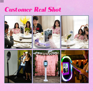 Wedding fornisce tavolo 10.2 <span class=keywords><strong>Ipad</strong></span> Photo Booth Shell vetro nero trasparente legno foto stand <span class=keywords><strong>Ipad</strong></span> Pro tavolo - Product Image 5