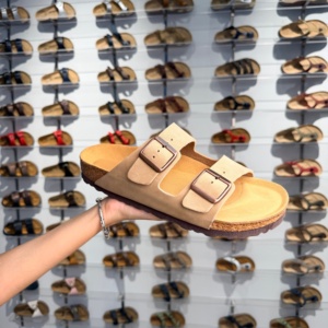Sandali Factory Boys a due fasce in pelle nabuk con plantare in sughero, regolabili, all'ingrosso, personalizzabili con logo, <span class=keywords><strong>ciabatte</strong></span> uomo donna, nuovi, in stock - Product Image 1