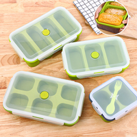 Bac de Congélation en Silicone à 3 Compartiments de Haute Qualité avec Couvercle, Boîte à Lunch Portable Réutilisable pour Cubes de Soupe, Échelle Double Face
