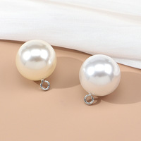 Botones de Plástico con Forma de Cúpula y Efecto Perla Falsa, Color Blanco Beige, Disponibles al por Mayor