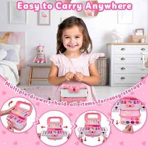 Kits de maquillage pour enfants Kits de maquillage pour <span class=keywords><strong>fille</strong></span> Play House Toy <span class=keywords><strong>Valise</strong></span> avec ensemble de maquillage Kits de cosmétiques bricolage Usine en gros - Product Image 2