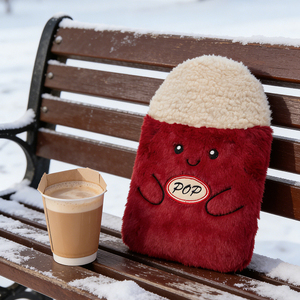 Nouvelles arrivées : Bouillottes en caoutchouc 1L et 2L avec housse en peluche Pop Corn pour la thérapie par la chaleur - Product Image 2