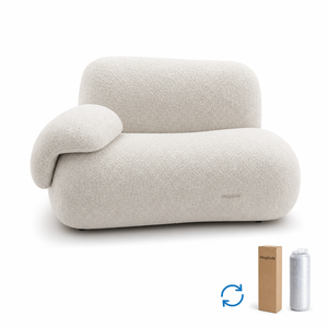 MagiSofa Inflatable Boucle <b>Sofa</b> One Seat Modular Cushion Back Curved Arm Minimalist Design Living Room Furniture - Product Image 2