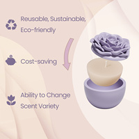 Molde de silicona Nicole New Concrete Cement de 3.5oz y 7oz para velas en forma de rosa y molde para recarga de velas