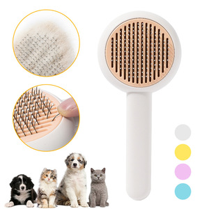 مشط جديد لإبرة القط من الفولاذ المقاوم للصدأ عبر الحدود مشط بلاستيكي لشعر الكلب مع فرشاة تدليك لإزالة الشعر بمفتاح واحد - Product Image 3