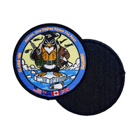 Patch brodé coloré personnalisé à repasser, bordure en merrow, patch tissé avec velcro, patchs à crochets et boucles pour vêtements, chaussures, sacs