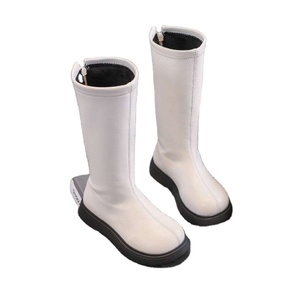 Bottes uniques en cuir PU à fermeture éclair pour filles, collection automne, vente en gros - Product Image 1