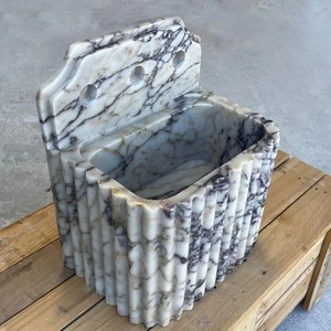 Hotel kamar mandi kustom Calacatta Viola marmer wastafel pabrik mewah dibuat dudukan dinding <span class=keywords><strong>Vanity</strong></span> - Product Image 2