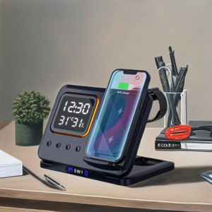 2025 meilleurs produits gagnant 15W support de téléphone pliable 5 1 chargeur sans fil veilleuse réveil lampe magnétique multifonctionnelle - Product Image 2