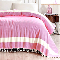 Couverture de serviette turque à chevrons, jet de plage 100% coton, pestemal, hammam, draps de lit de couleur grise Chevron
