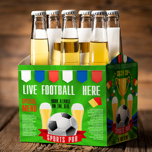 Caja <span class=keywords><strong>de</strong></span> Cartón Reciclable para Seis Botellas <span class=keywords><strong>de</strong></span> Vino o Cerveza, con Logotipo Personalizado al por Mayor, Embalaje Portátil <span class=keywords><strong>de</strong></span> Papel Corrugado con Laminado Mate 8 - Product Image 3