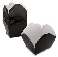 Échantillon gratuit Boîtes à fentes noires de qualité alimentaire Logo personnalisé Recyclable Papier kraft Sushi & Nouilles Capacité 24-66 oz Boîte à emporter