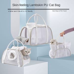 In Stock Large Capacity Fashionable Portable Handbag Pure White PU Cat and <b>Dog</b> Backpack Wholesale Pet Carriers for Outings - Product Image 5