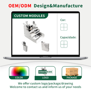 ग्रीनसाइड आधुनिक डेस्कटॉप बहुक्रियाशील पालतू प्लास्टिक भंडारण बॉक्स नए आयताकार फ़ाइल आयोजक मेकअप स्टेशनरी के लिए डिवाइडर - Product Image 4