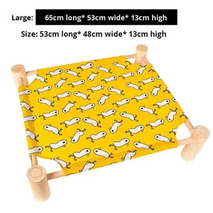 Modern Pluche Huisdier Campingbed Afneembaar Wasbaar Koelend Waterdicht Zomer Hond & Kat Hangmat Hout - Product Image 3