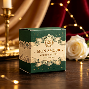 Boîte à dragées personnalisée de luxe en carton recyclable avec dorure à chaud « <span class=keywords><strong>Mon</strong></span> Amour », production en 72h, vente en gros - Product Image 2