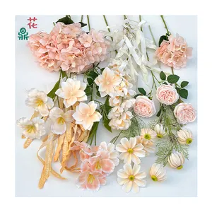 Champagne couleur soie fleur photographie Mei Chen mise en page usine de fleurs artificielles approvisionnement direct en gros