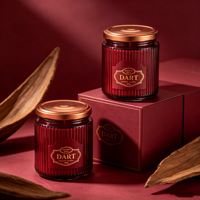 Pot à bougie en verre côtelé 100ml 150ml avec couvercle métallique pour la fabrication de bougies, cuisine, salon de thé, décoration intérieure, cadeau