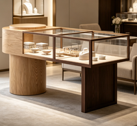 Comptoir de présentation de bijoux de luxe en bois et métal avec éclairage LED, durable et de haute qualité, idéal pour les centres commerciaux - Vente en gros usine