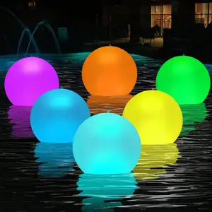 Outdoor Waterproof Seven-color Led Inflatable Light Emitting Beach Floating Ball Solar Pool Light LED Garden Light