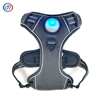 Harnais pour chien anti-traction, vente en gros d'usine, avec lumière LED, étanche, rechargeable par USB, gilet pour animaux de compagnie avec support AirTag, harnais de sécurité nocturne