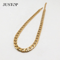 Collar de Cadena Unisex Personalizado Justop de Acero Inoxidable con Baño de Oro de 18K, Joyería Ecológica Moderna Modelo 9102688 para Hombres y Mujeres
